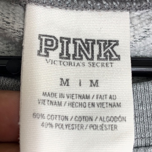 Victoria’s Secret PINK Gray Crewneck Sweatshirt Women’s Size M Logo Pullover - Picture 5 of 6
